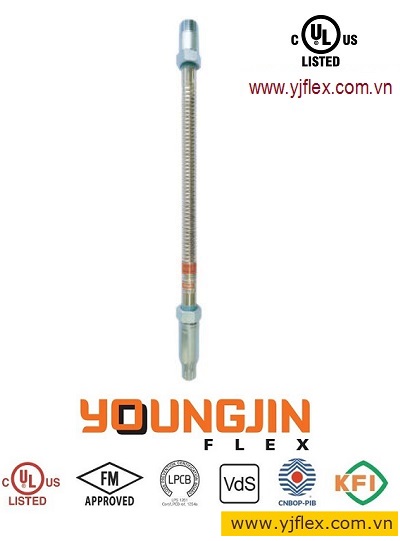 Dây mềm nối đầu phun chữa cháy Sprinkler YoungJin Flexible hose YJ27-S-1500 áp lực 14bar