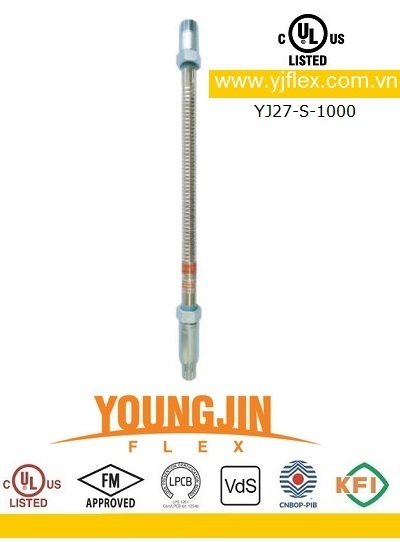 Ống mềm Youngjin Flex nối đầu phun chữa cháy DN20 dài 1000mm áp lực 200psi
