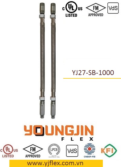 Ống mềm nối đầu phun có vỏ bện INOX sản xuất bởi YoungJin Flex